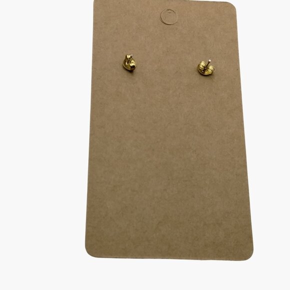 Textured Gold Tone Teardrop Earrings Vintage Style Floral Pattern Pierced Posts - Picture 10 of 10